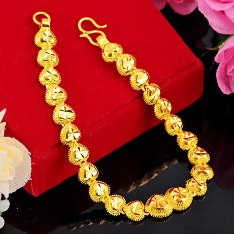 18K Gold Color Love Bracelet Women's Jewelry Exquisite Bijoux - Premium  from vistoi shop - Just $29.99! Shop now at vistoi shop