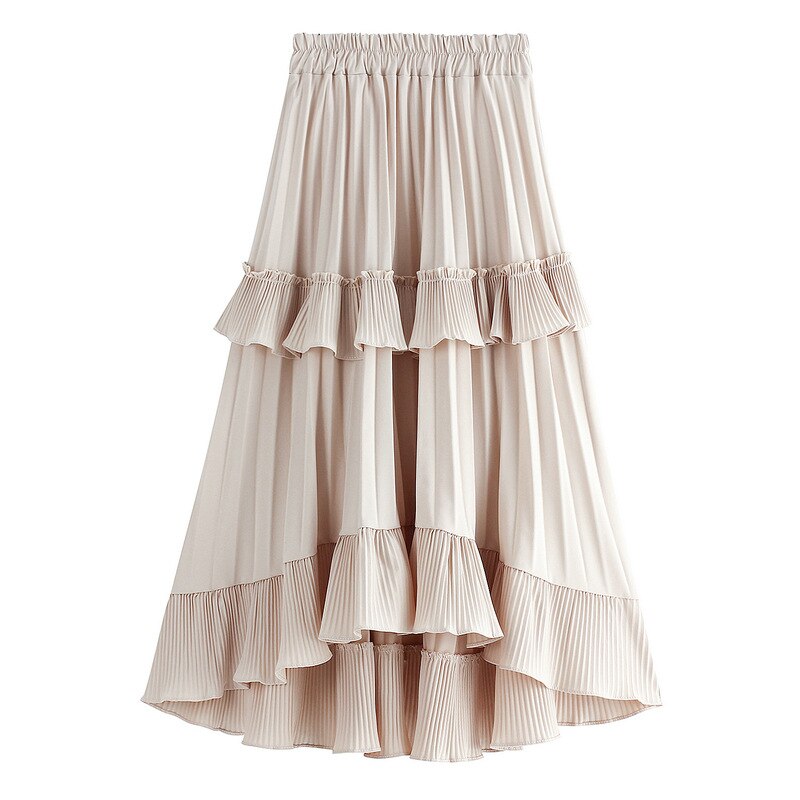 New Autumn Pleated Skirt High Waist Irregular Hem Flouncing 2023 - Premium from vistoi shop - Just $34.99! Shop now at vistoi shop