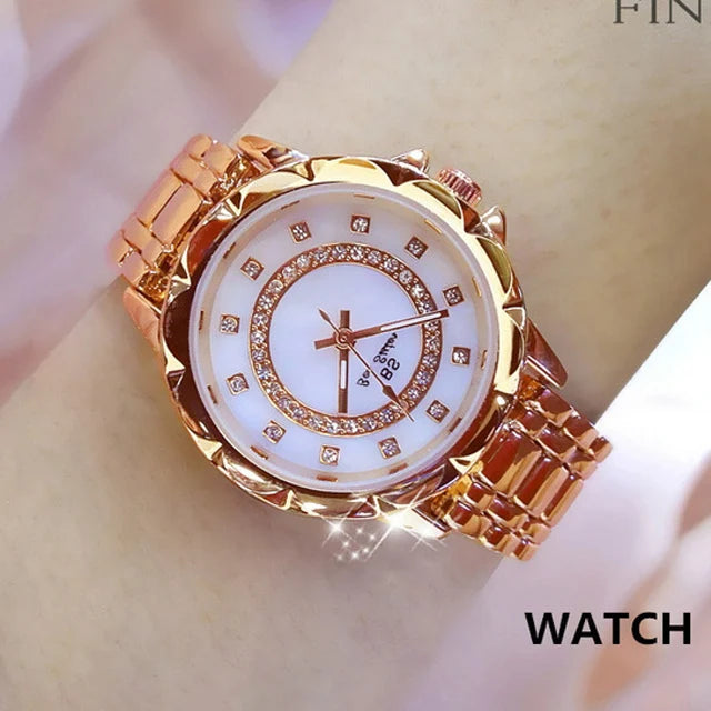 Diamond Women Watch Luxury Brand 2022 Rhinestone Elegant Ladies Watches Rose Gold Clock Wrist Watches for Women Relogio Feminino - Premium  from vistoi shop - Just $36.99! Shop now at vistoi shop