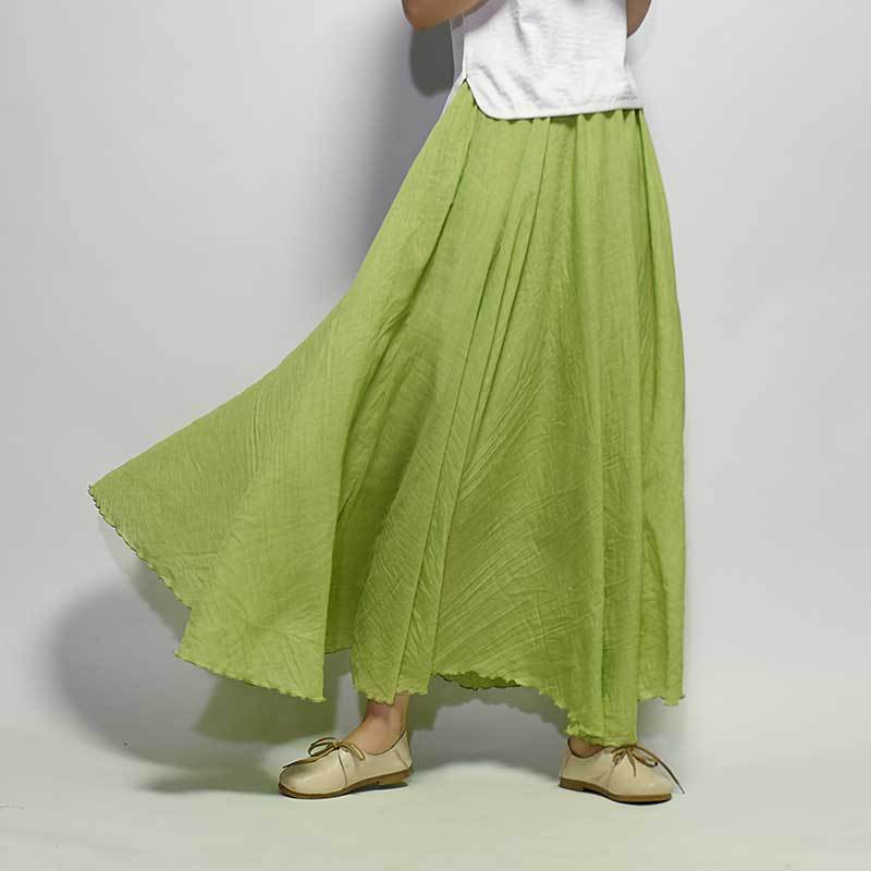 Sherhure Women Cotton And Linen Long Skirts Elastic 2023 - Premium from vistoi shop - Just $34.99! Shop now at vistoi shop