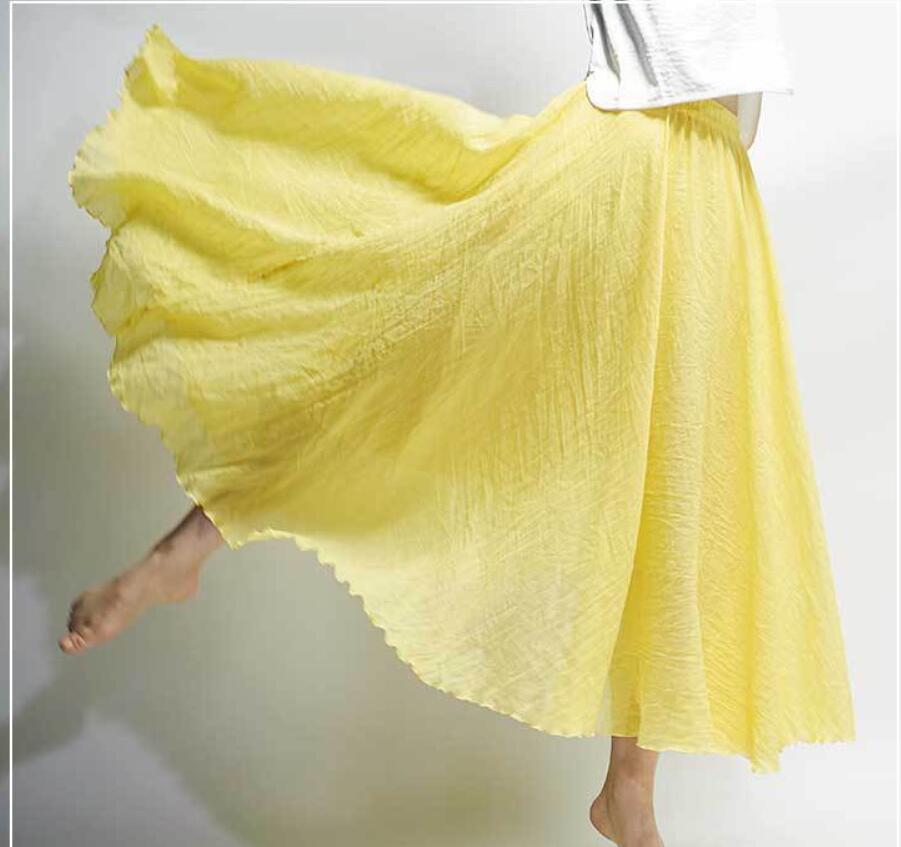 Sherhure Women Cotton And Linen Long Skirts Elastic 2023 - Premium from vistoi shop - Just $34.99! Shop now at vistoi shop