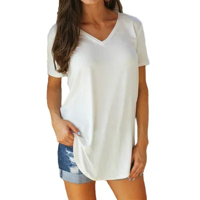 Women's T-shirt Summer Basic Long T Shirt Top Women - Premium from vistoi shop - Just $19.99! Shop now at vistoi shop