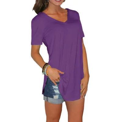 Women's T-shirt Summer Basic Long T Shirt Top Women - Premium from vistoi shop - Just $19.99! Shop now at vistoi shop
