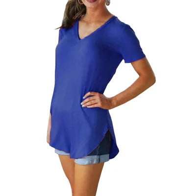 Women's T-shirt Summer Basic Long T Shirt Top Women - Premium from vistoi shop - Just $19.99! Shop now at vistoi shop