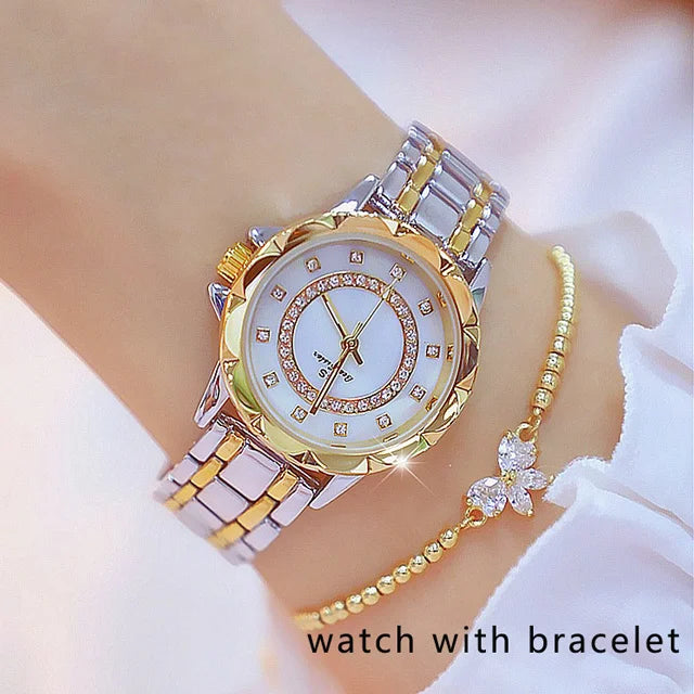 Diamond Women Watch Luxury Brand 2022 Rhinestone Elegant Ladies Watches Rose Gold Clock Wrist Watches for Women Relogio Feminino - Premium  from vistoi shop - Just $36.99! Shop now at vistoi shop
