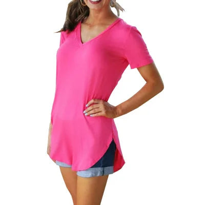 Women's T-shirt Summer Basic Long T Shirt Top Women - Premium from vistoi shop - Just $19.99! Shop now at vistoi shop