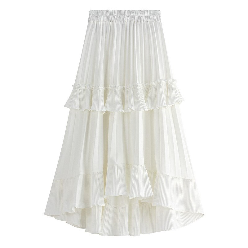 New Autumn Pleated Skirt High Waist Irregular Hem Flouncing 2023 - Premium from vistoi shop - Just $34.99! Shop now at vistoi shop
