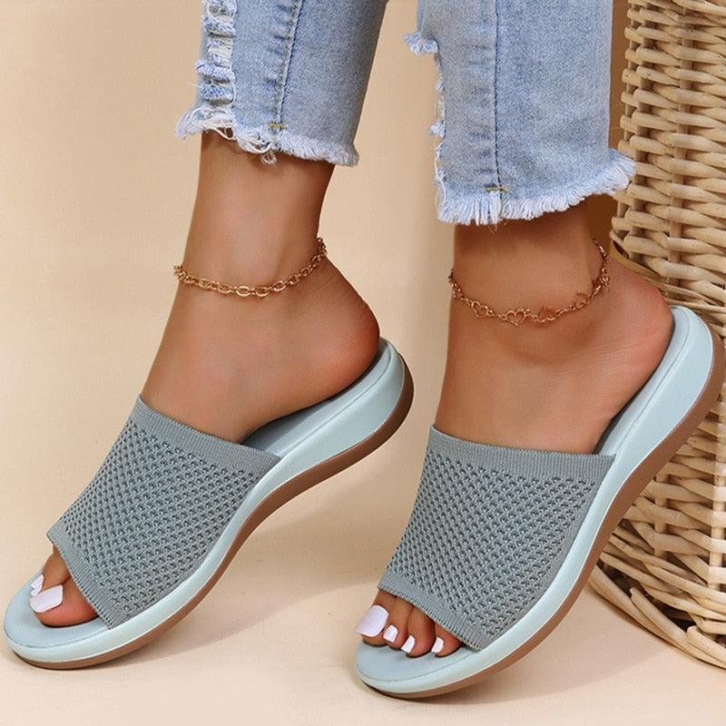 Sandals Women Elastic Casual Indoor Outdoor Slipper Summer Sandals For Beach - Premium from vistoi shop - Just $29.99! Shop now at vistoi shop