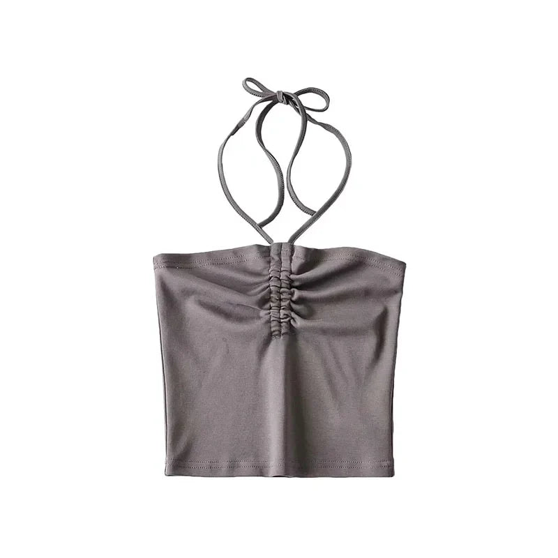 Women Ruched Halter Neck Cami Top Camisole - Premium from vistoi shop - Just $14.99! Shop now at vistoi shop
