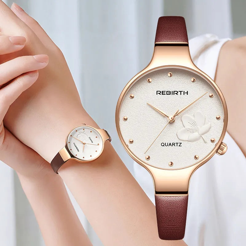 Leather Rose Gold Women Quartz Watches for Ladies - Premium from vistoi shop - Just $23.99! Shop now at vistoi shop