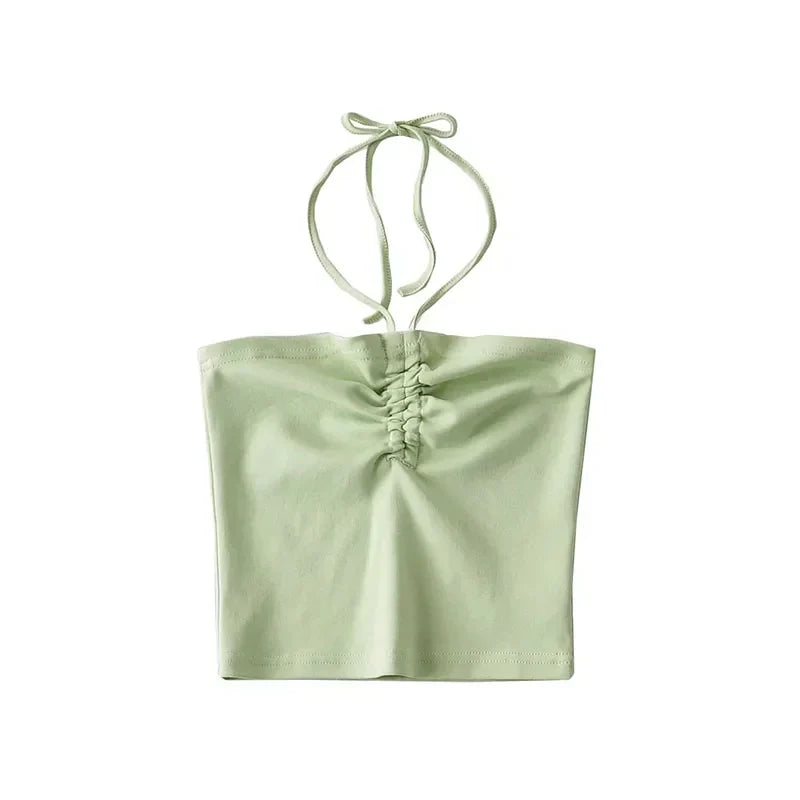 Women Ruched Halter Neck Cami Top Camisole - Premium from vistoi shop - Just $14.99! Shop now at vistoi shop