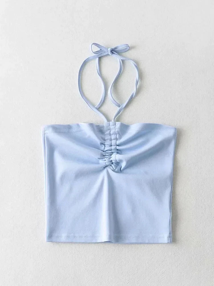 Women Ruched Halter Neck Cami Top Camisole - Premium from vistoi shop - Just $14.99! Shop now at vistoi shop