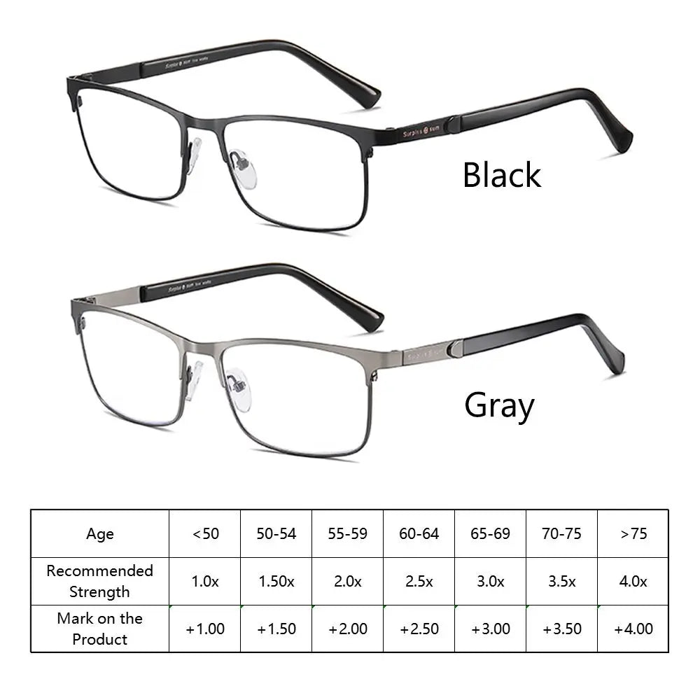Classic Reading Glasses Metal Frame Men Anti Blue - Premium from vistoi shop - Just $14.99! Shop now at vistoi shop