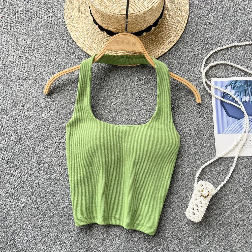 Off Shoulder Halter Camisole Summer Sleeveless Skinny 2023 Ladies Fashion - Premium from vistoi shop - Just $24.99! Shop now at vistoi shop