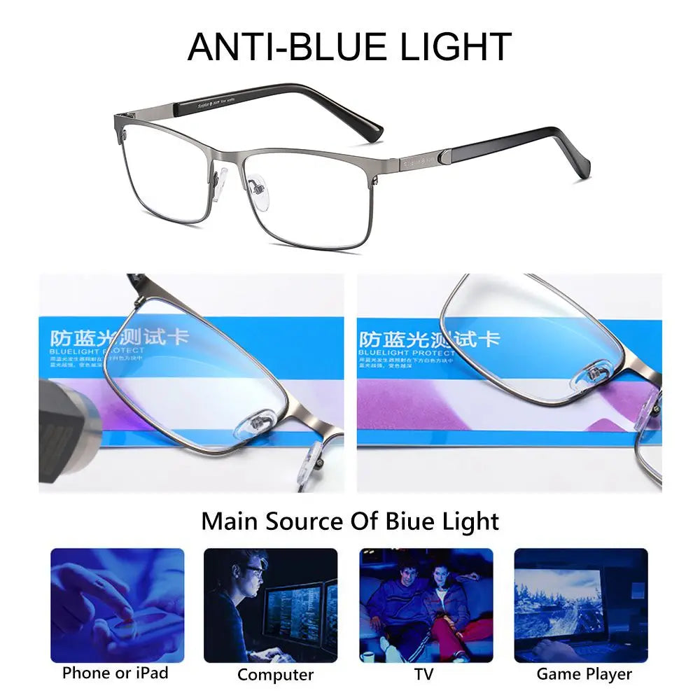 Classic Reading Glasses Metal Frame Men Anti Blue - Premium from vistoi shop - Just $14.99! Shop now at vistoi shop