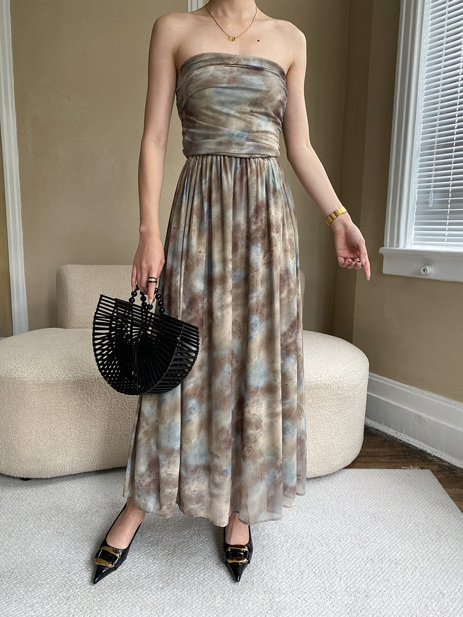 Women Strapless Elegant Clothes Tank Top With Long Skirt - Premium from vistoi shop - Just $44.99! Shop now at vistoi shop