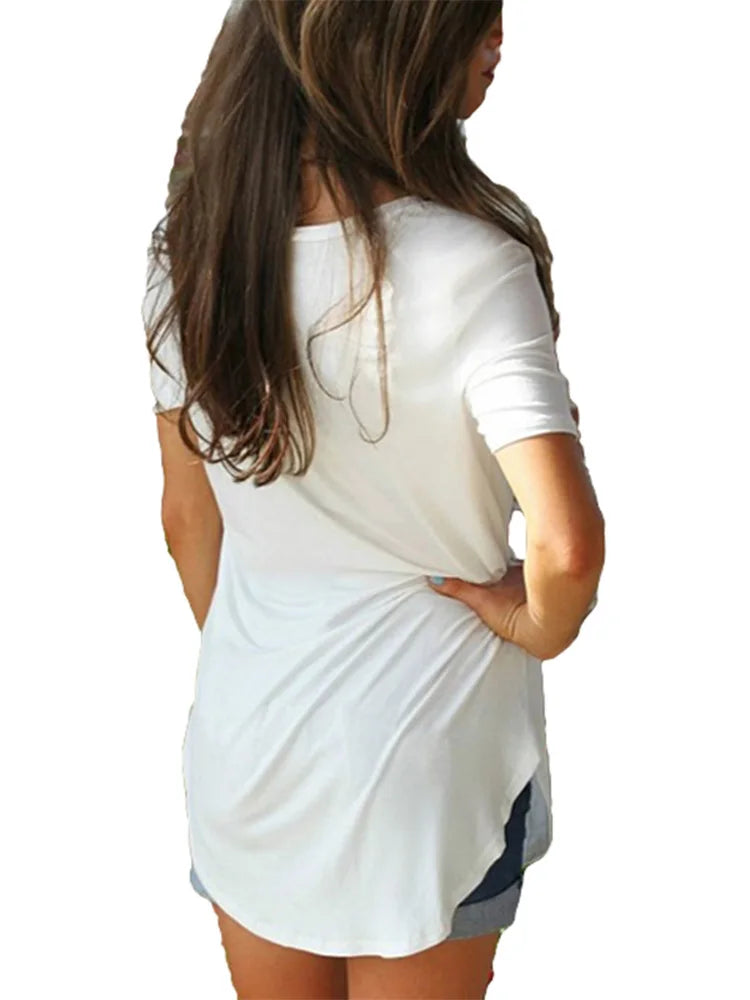 Women's T-shirt Summer Basic Long T Shirt Top Women - Premium from vistoi shop - Just $19.99! Shop now at vistoi shop