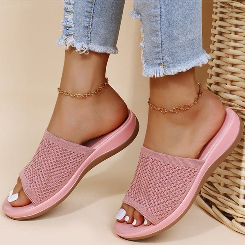Sandals Women Elastic Casual Indoor Outdoor Slipper Summer Sandals For Beach - Premium from vistoi shop - Just $29.99! Shop now at vistoi shop