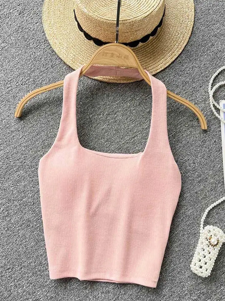 Off Shoulder Halter Camisole Summer Sleeveless Skinny 2023 Ladies Fashion - Premium from vistoi shop - Just $24.99! Shop now at vistoi shop