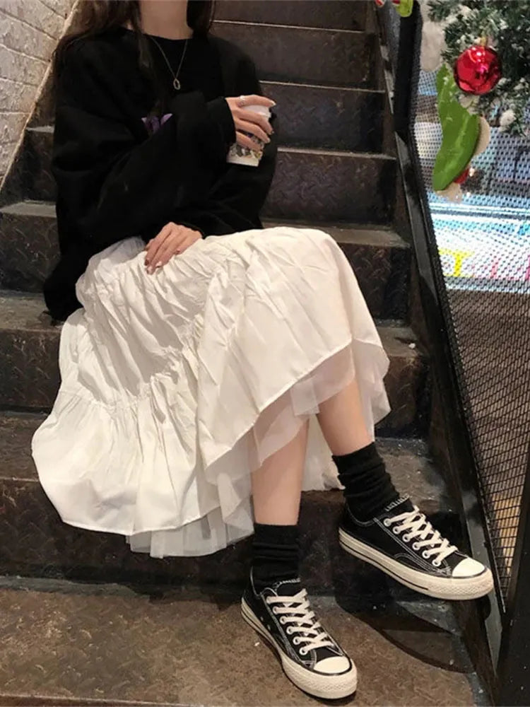 Long Tulle Midi Skirts Women's 2023 Autumn Skirts - Premium from vistoi shop - Just $29.99! Shop now at vistoi shop