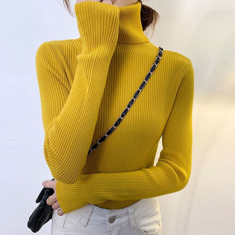 New Pullover Women Turtleneck Sweater Autumn Long 2023 - Premium from vistoi shop - Just $29.99! Shop now at vistoi shop