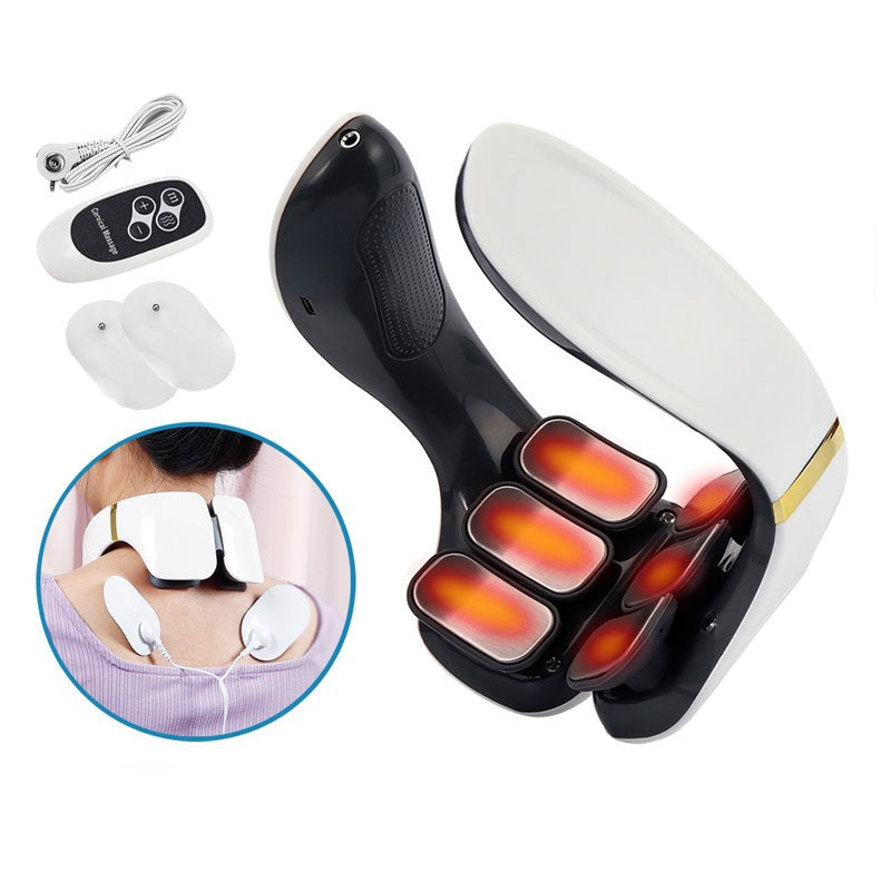 6 Heads Smart Pulse Neck Massage Heating Back Cervical 2023 - Premium from vistoi shop - Just $29.99! Shop now at vistoi shop