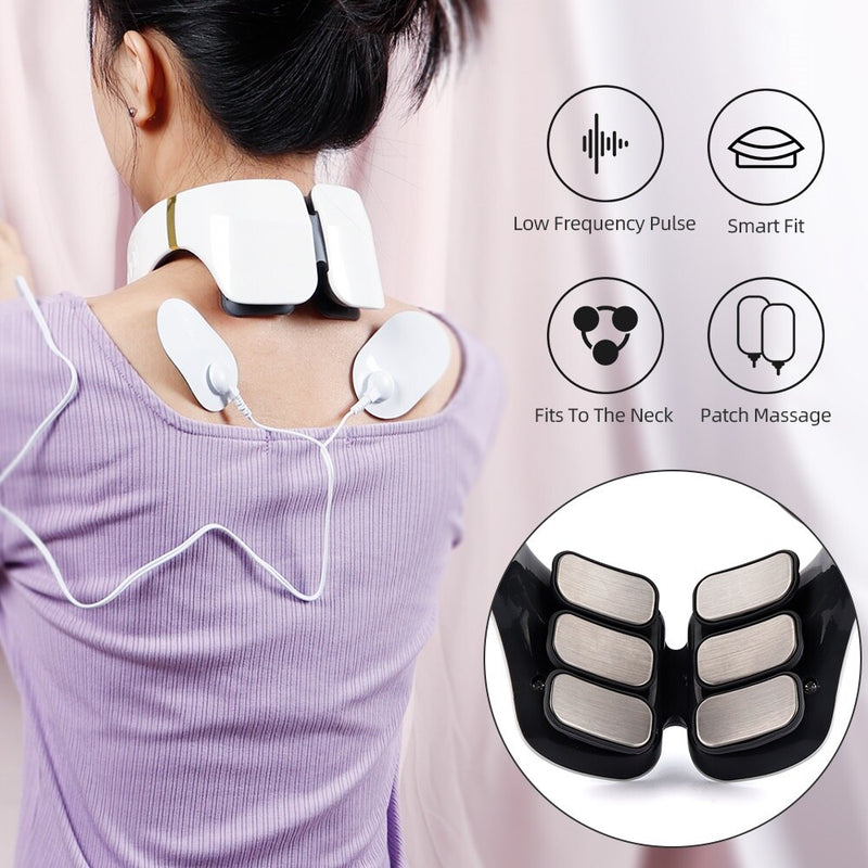 6 Heads Smart Pulse Neck Massage Heating Back Cervical 2023 - Premium from vistoi shop - Just $29.99! Shop now at vistoi shop