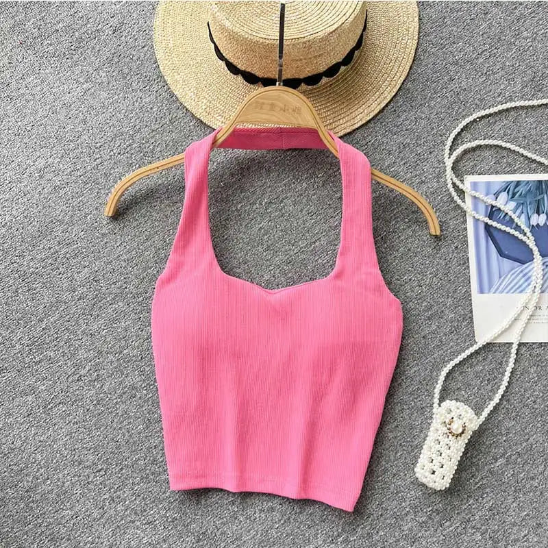 Off Shoulder Halter Camisole Summer Sleeveless Skinny 2023 Ladies Fashion - Premium from vistoi shop - Just $24.99! Shop now at vistoi shop