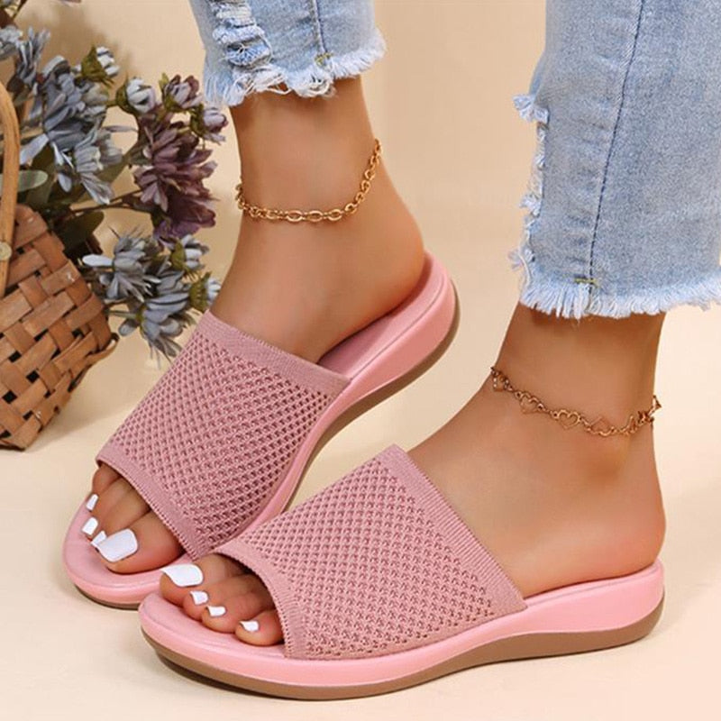 Sandals Women Elastic Casual Indoor Outdoor Slipper Summer Sandals For Beach - Premium from vistoi shop - Just $29.99! Shop now at vistoi shop
