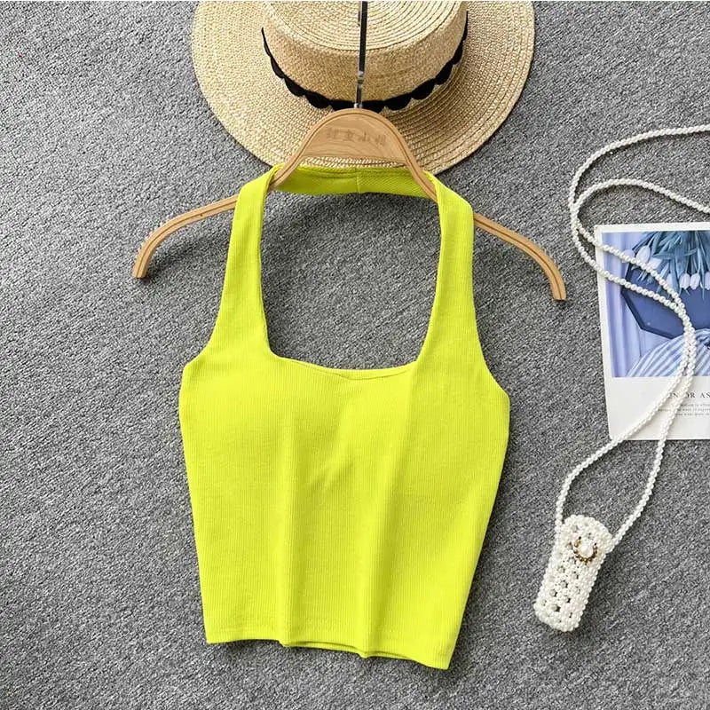 Off Shoulder Halter Camisole Summer Sleeveless Skinny 2023 Ladies Fashion - Premium from vistoi shop - Just $24.99! Shop now at vistoi shop
