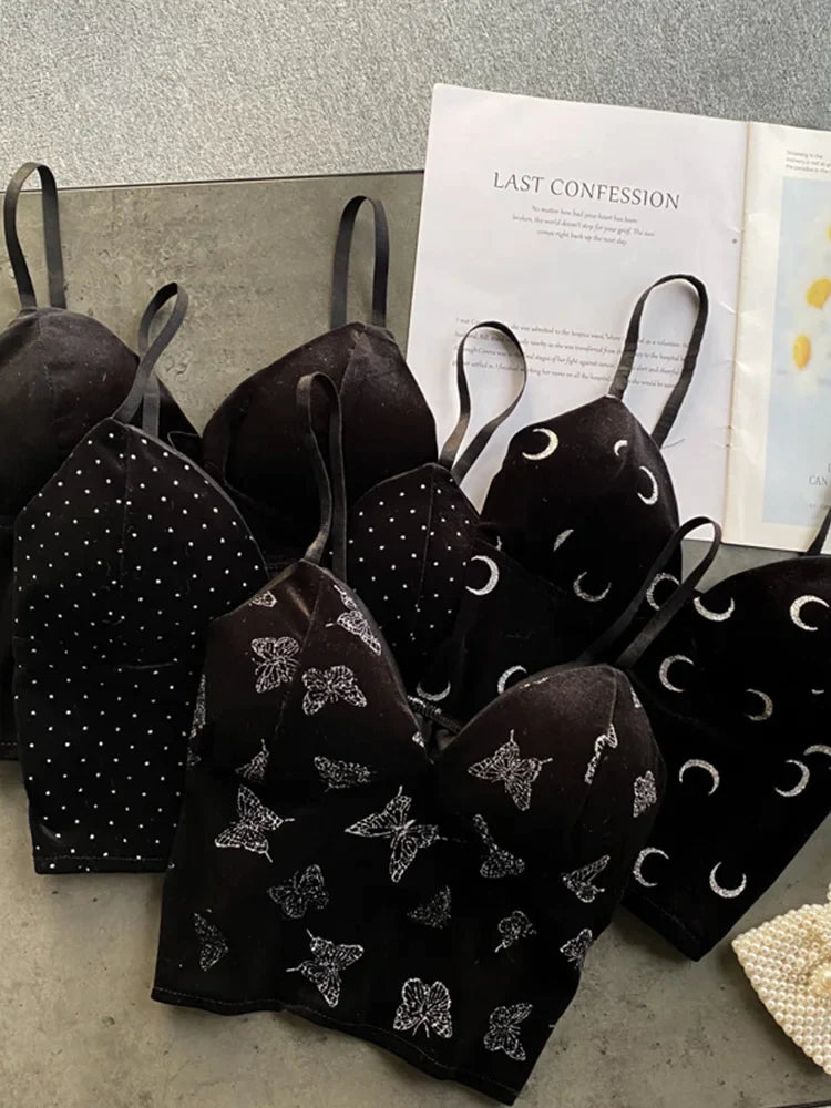 Backless Slim Tank Top Chic Print Shoulder Short Camis - Premium from vistoi shop - Just $14.99! Shop now at vistoi shop