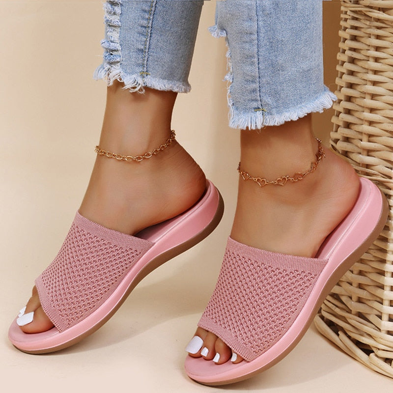 Sandals Women Elastic Casual Indoor Outdoor Slipper Summer Sandals For Beach - Premium from vistoi shop - Just $29.99! Shop now at vistoi shop