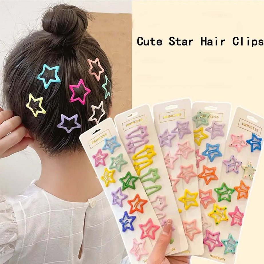 10Pcs Colorful Star Barrettes Hair Grip Head wear - Premium  from vistoi shop - Just $11.99! Shop now at vistoi shop