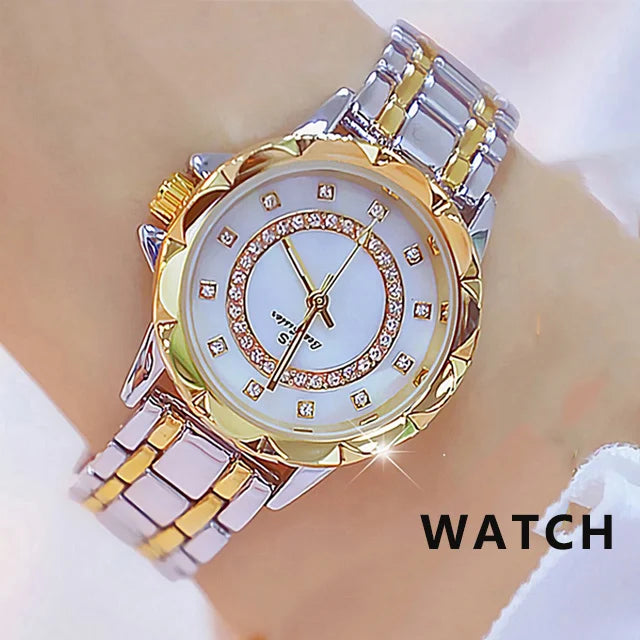 Diamond Women Watch Luxury Brand 2022 Rhinestone Elegant Ladies Watches Rose Gold Clock Wrist Watches for Women Relogio Feminino - Premium  from vistoi shop - Just $36.99! Shop now at vistoi shop