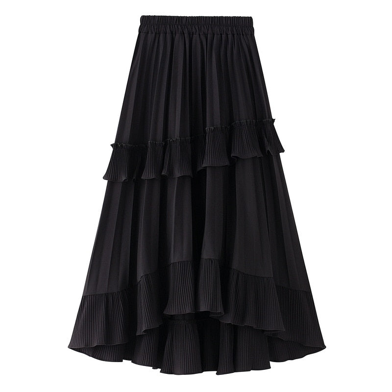New Autumn Pleated Skirt High Waist Irregular Hem Flouncing 2023 - Premium  from vistoi shop - Just $34.99! Shop now at vistoi shop