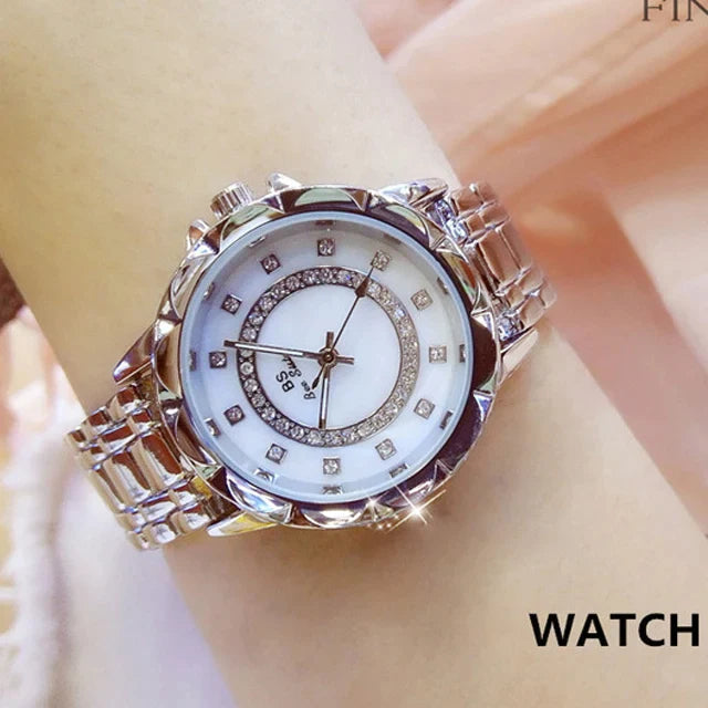 Diamond Women Watch Luxury Brand 2022 Rhinestone Elegant Ladies Watches Rose Gold Clock Wrist Watches for Women Relogio Feminino - Premium  from vistoi shop - Just $36.99! Shop now at vistoi shop