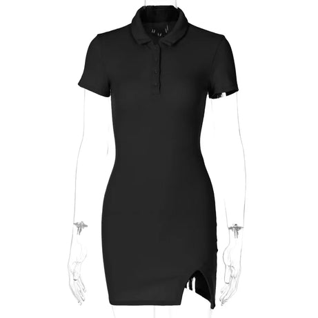 Short Sleeve Slit Mini Dress Women Fashion Clothing - Premium  from vistoi shop - Just $29.99! Shop now at vistoi shop