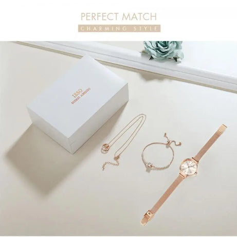 Crystal Design Women Watch Bracelet Necklace Watch - Premium  from vistoi shop - Just $69.99! Shop now at vistoi shop