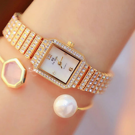 Bee Square Watch Women Gold Stainless Steel Watches Top - Premium  from vistoi shop - Just $36.99! Shop now at vistoi shop