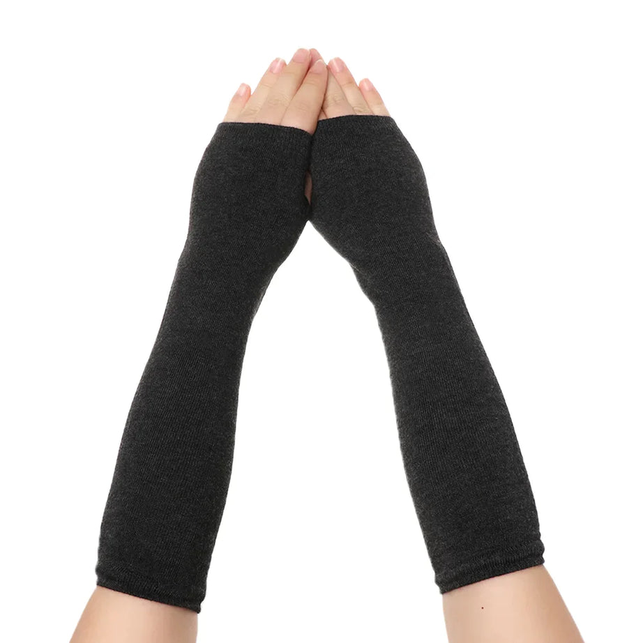 Women Girls Hand Arm Warmer Fingerless Cotton Long Glove - Premium  from vistoi shop - Just $24.99! Shop now at vistoi shop