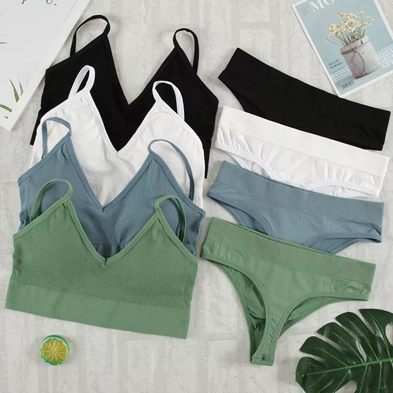 Bra Set Underwear Set Women Panties G-String Tank 2Pcs - Premium  from vistoi shop - Just $19.99! Shop now at vistoi shop