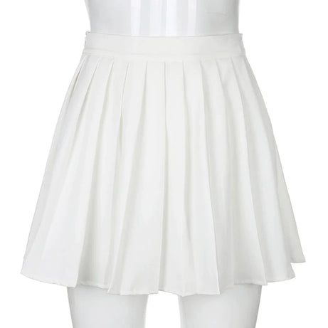 White Pleated Skirt Short Woman Elastic Waist Mini Skirts - Premium  from vistoi shop - Just $39.99! Shop now at vistoi shop