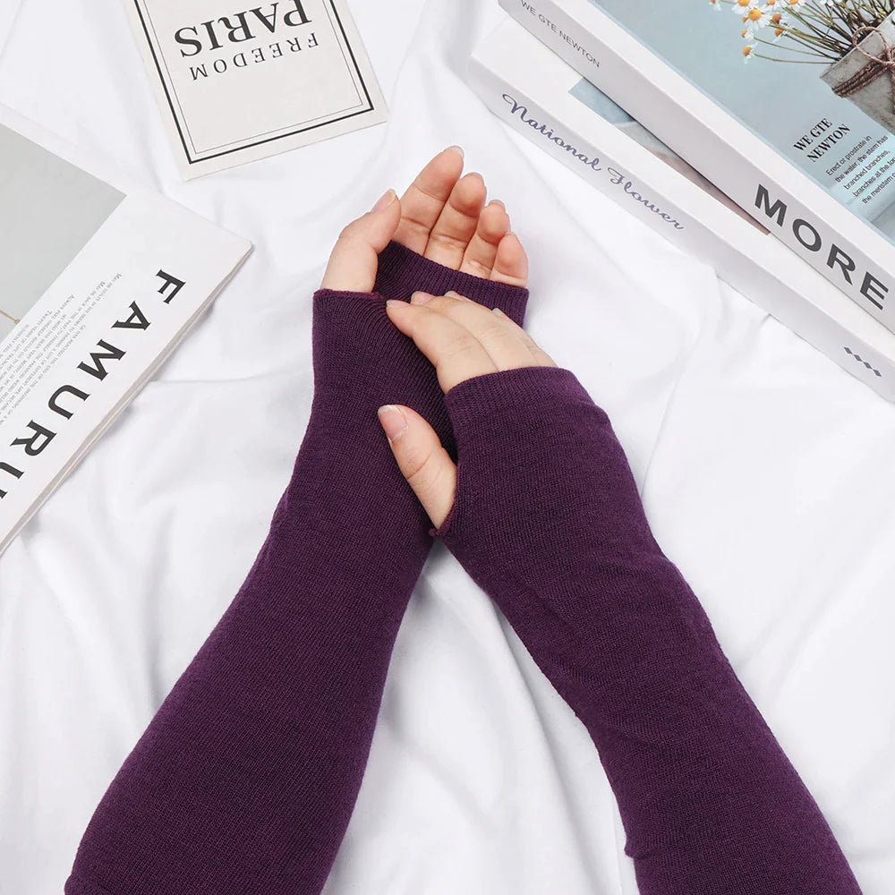 Women Girls Hand Arm Warmer Fingerless Cotton Long Glove - Premium  from vistoi shop - Just $24.99! Shop now at vistoi shop