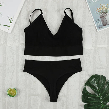 Bra Set Underwear Set Women Panties G-String Tank 2Pcs - Premium  from vistoi shop - Just $19.99! Shop now at vistoi shop