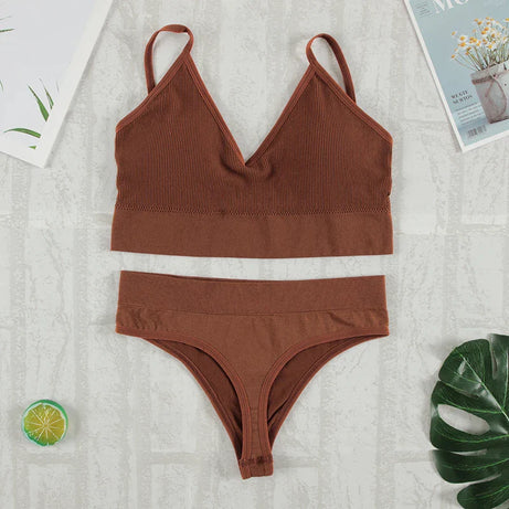 Bra Set Underwear Set Women Panties G-String Tank 2Pcs - Premium  from vistoi shop - Just $19.99! Shop now at vistoi shop