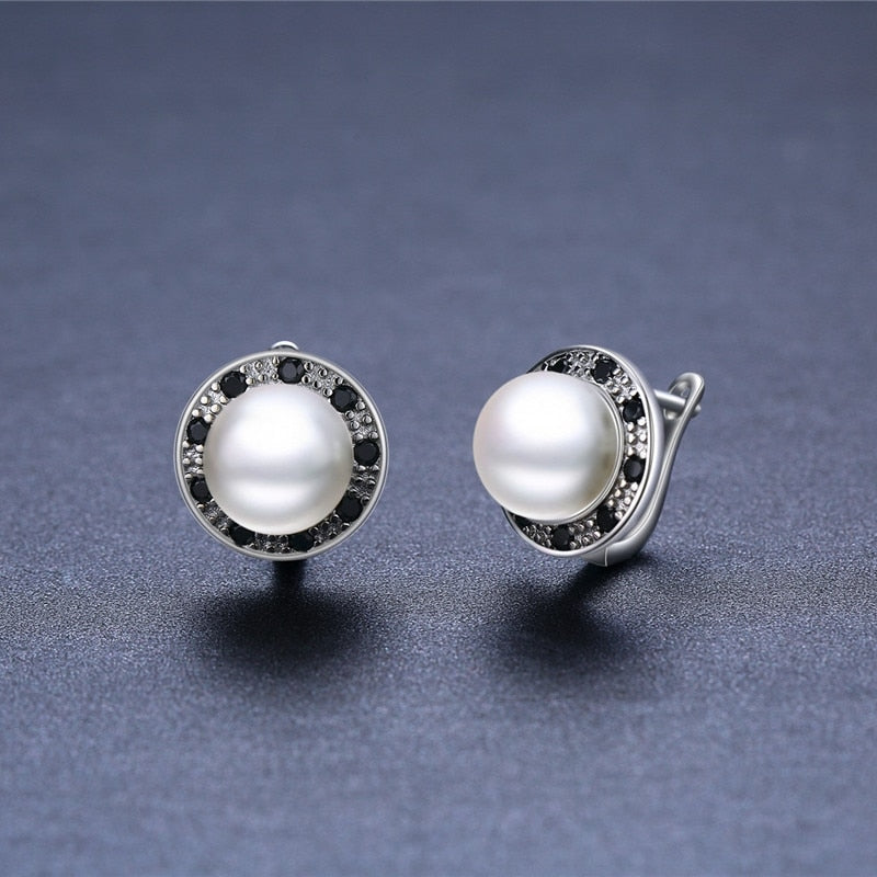 New Round pearl Hoop Earrings for Women
