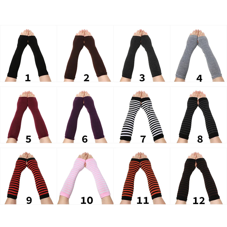 Women Girls Hand Arm Warmer Fingerless Cotton Long Glove - Premium  from vistoi shop - Just $24.99! Shop now at vistoi shop