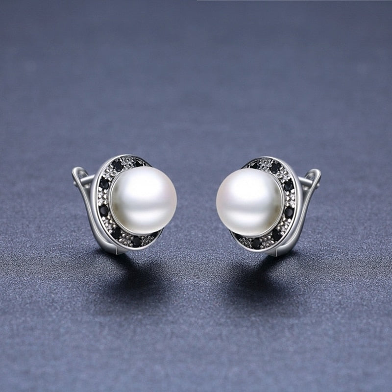 New Round pearl Hoop Earrings for Women