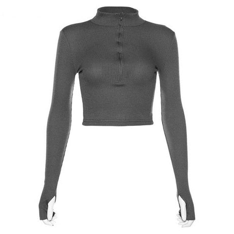 New T-shirt women long sleeves turtleneck crop tops 2023 spring summer - Premium  from vistoi shop - Just $21.99! Shop now at vistoi shop