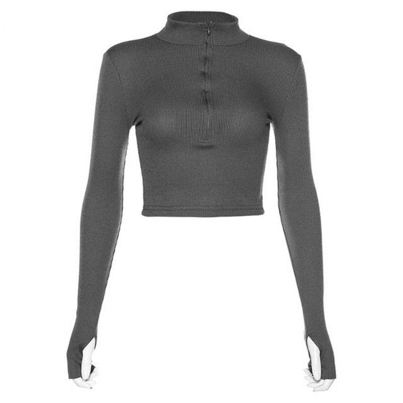 New T-shirt women long sleeves turtleneck crop tops 2023 spring summer - Premium  from vistoi shop - Just $21.99! Shop now at vistoi shop